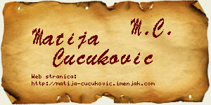 Matija Čučuković vizit kartica
